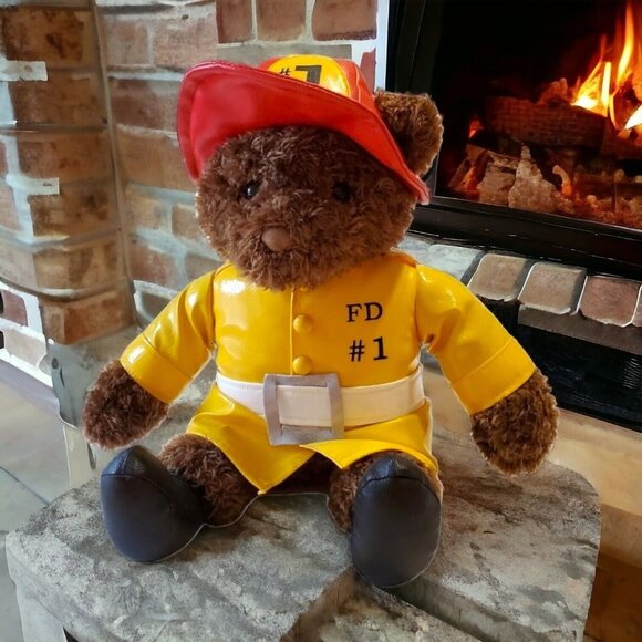 Gund Other - Fireman Teddybear Plush 16" American Heroes Gund Heads & Tales FD #1 Stuffed